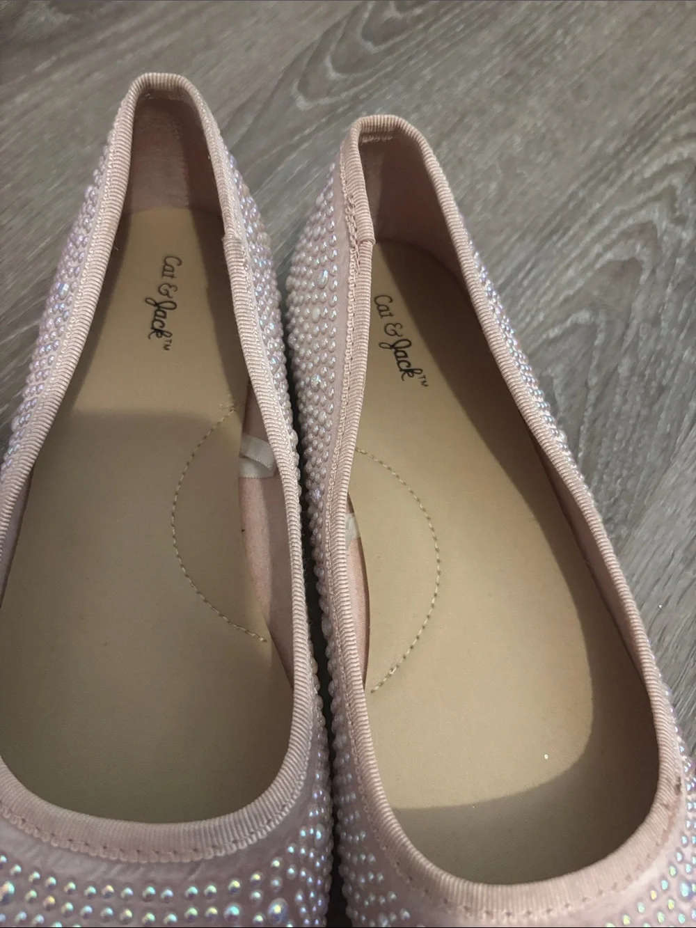 Cat & Jack Light Pink Jeweled Ballet Flats